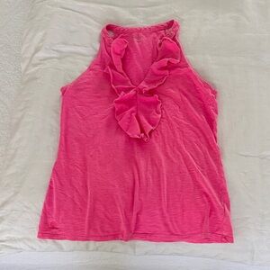 Lilly Pulitzer Hot Pink Ruffle Halter Tank